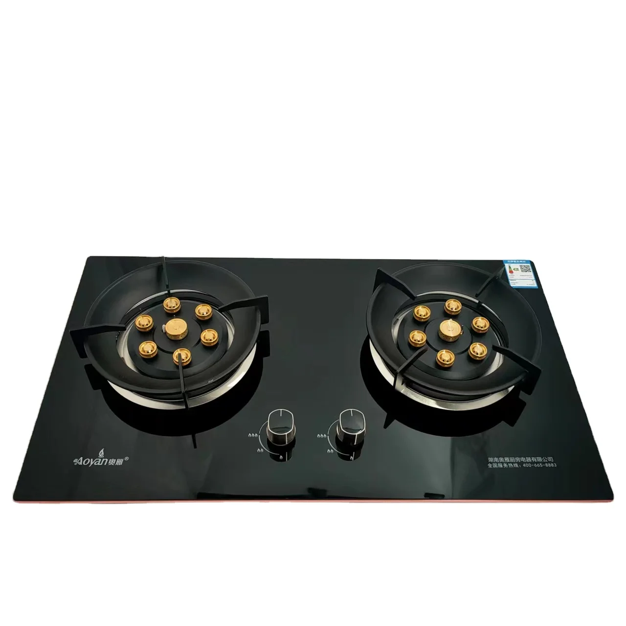 Tempered Glass 2 Burners LPG NG Gas Flippable Household Flame-out Protection Built-in Built-in Gas Stove Stovetops