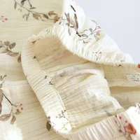 2026 New Spring and Autumn Women's Pajama Set 100% Cotton Crepe Long Sleeve Long Pants Two Piece Set Loose Enlarged Home Clothes - Image 5