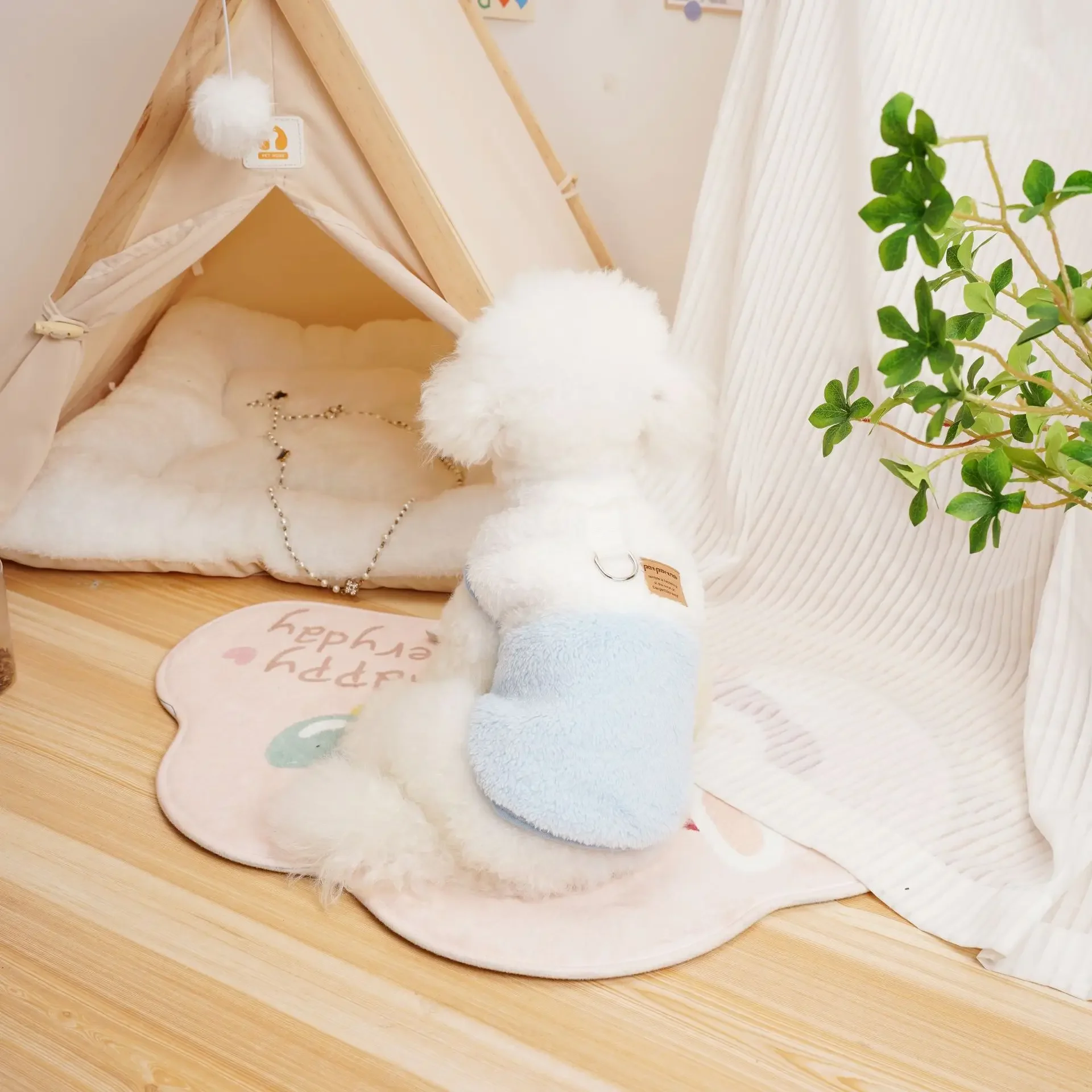

Cat Puppy Dog Clothes Winter New Plush Coat Teddy Bichon Pet Clothing