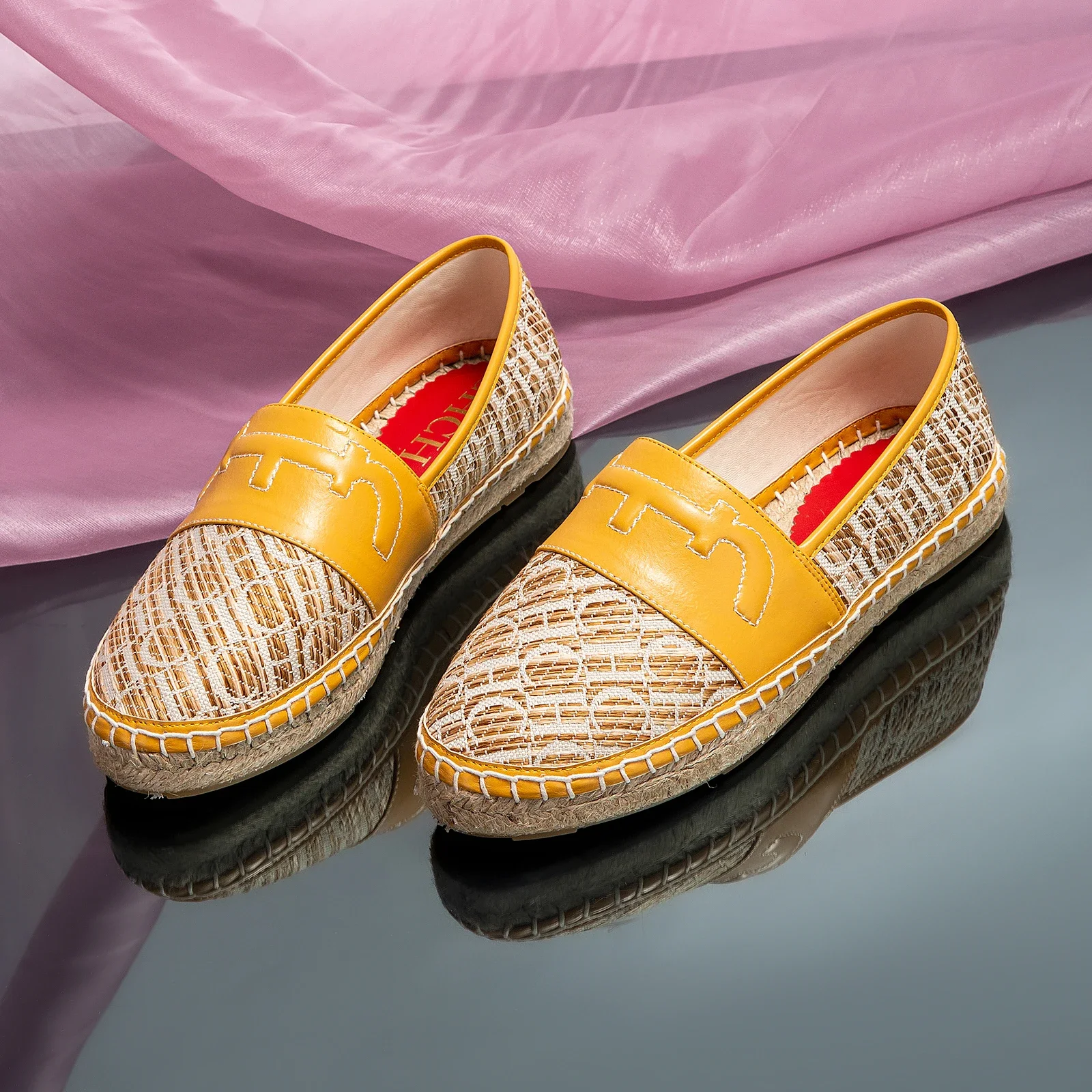 Women's Beach Shoes CHCH Women's Flat Shoes New Handmade Hemp Bottom Anti slip 6
