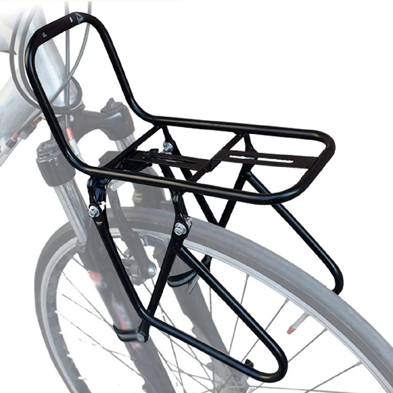 

Bicycle Front Rack, Steel Luggage Touring Carrier Racks 15KG Capacity Mountain Road Bike Pannier Rack