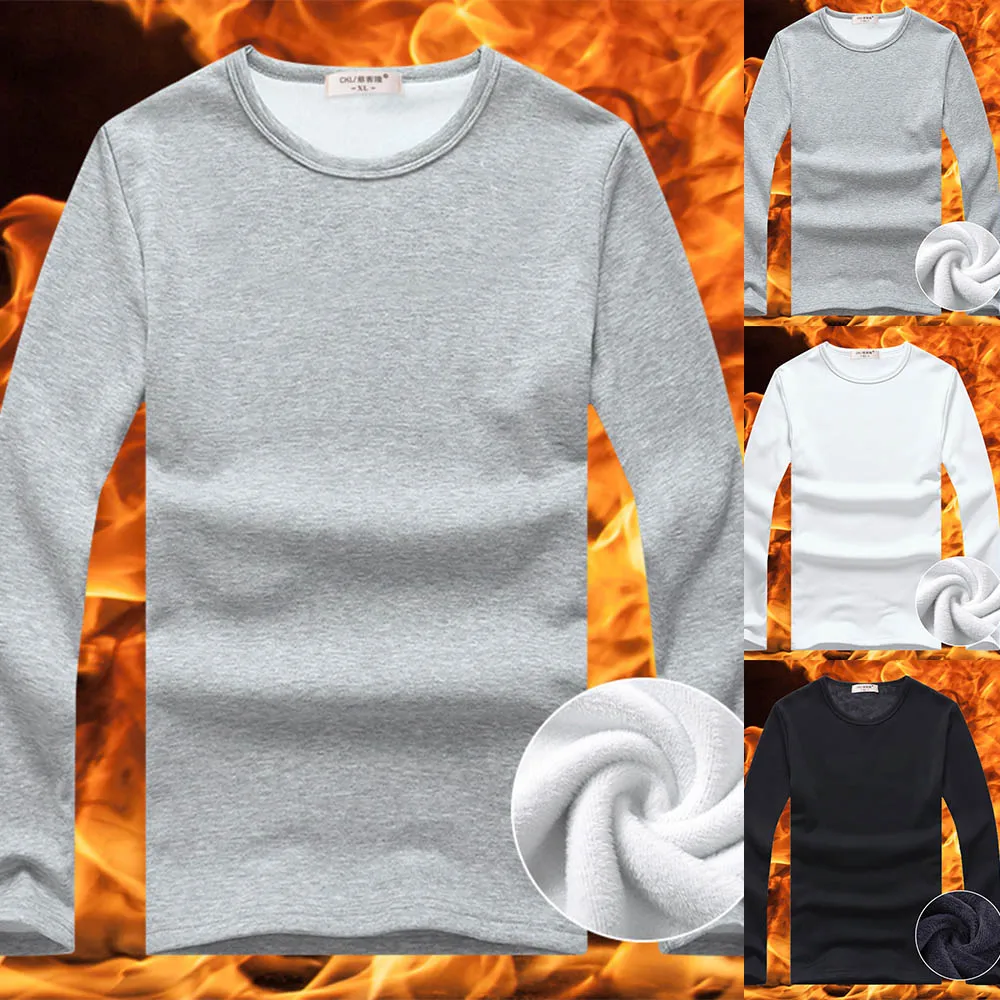 T-Shirt Bottoming Shirt Clothes Comfort Fashion Thermal Thickened Underwear Winter Bottom Fleece Slim Soft Tops Warm