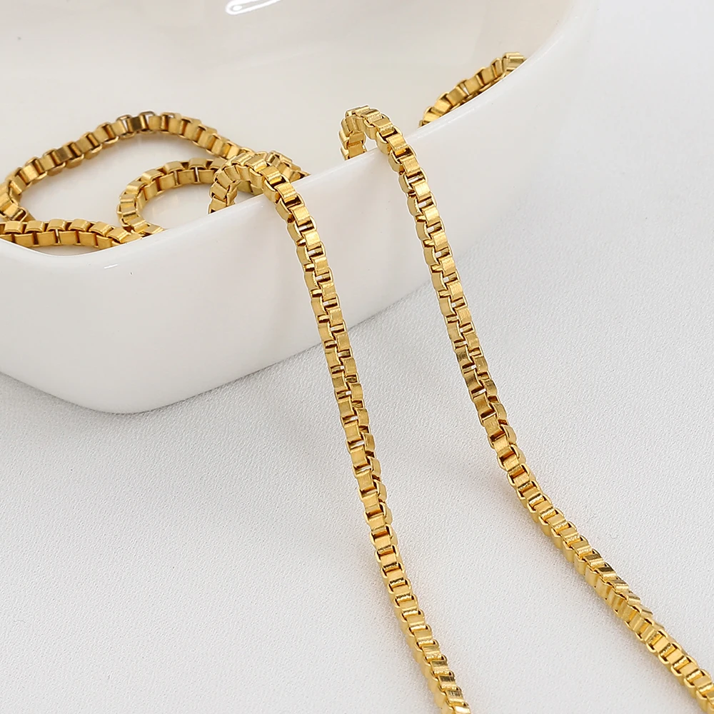 1M Edelstahl Trend Hohl Rechteck Box Kette für Halskette Armband für DIY Männer Schmuck Machen Erkenntnisse Tasche Kette liefert – Detail 22