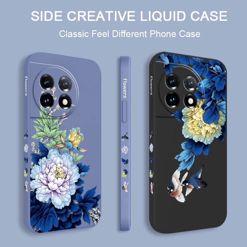Blue Blossom Liquid Silicone Phone Case