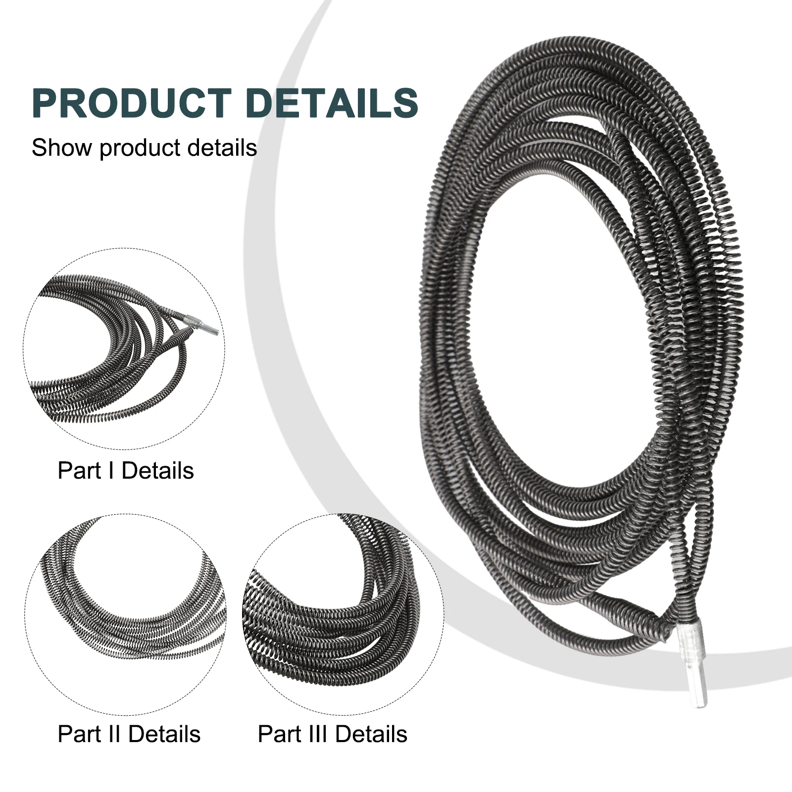 

5/8/10m Electric Drills Drain Dredging Spring Sink Cleaner Spring Pipe Sewer Pipe Unblocker Sinks Basin Pipeline Clogged Remover
