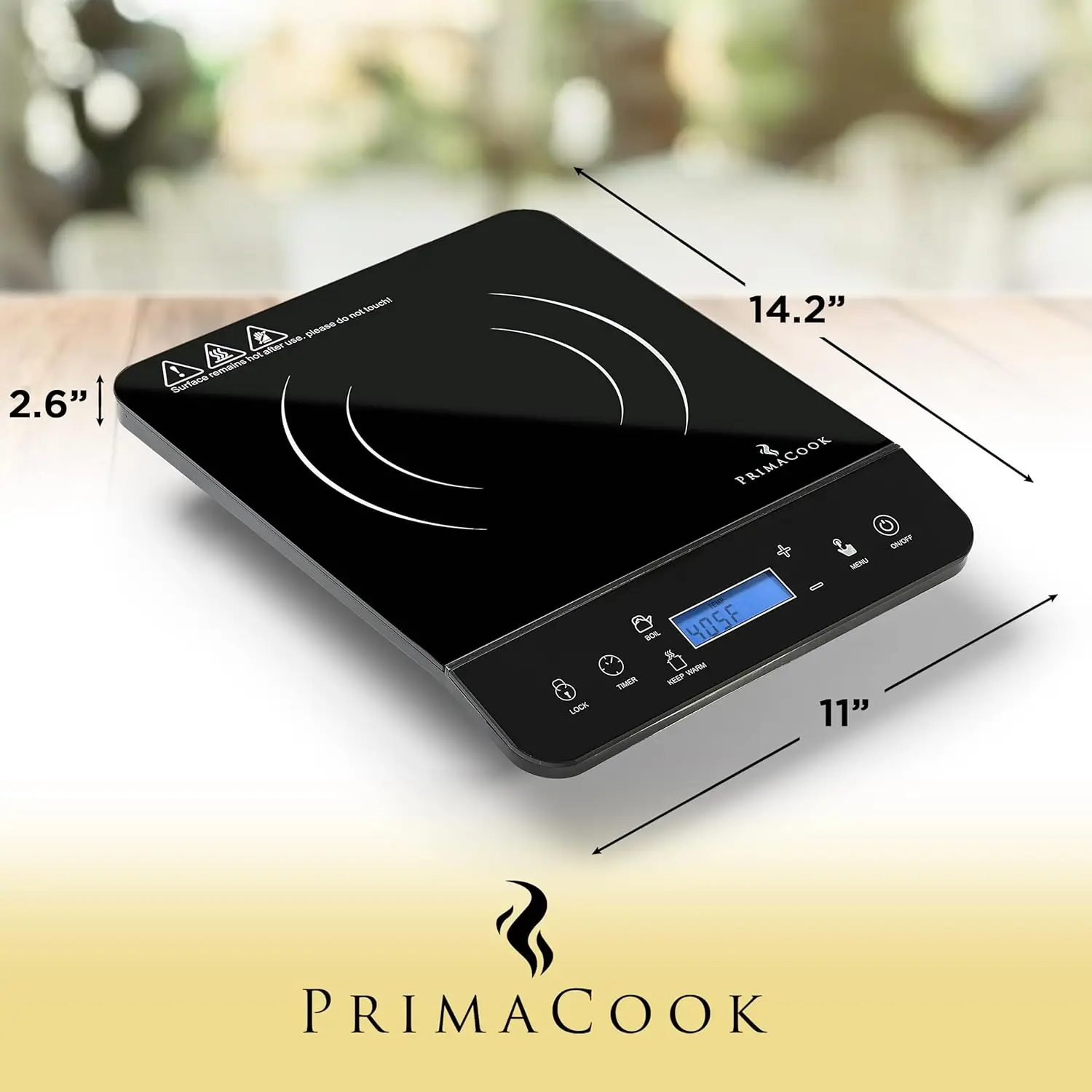 Portable Induction Cooktop - Single Burner Induction Hot Plate - Safe, Fast Heating for Gourmet Cooking - Sleek Design with