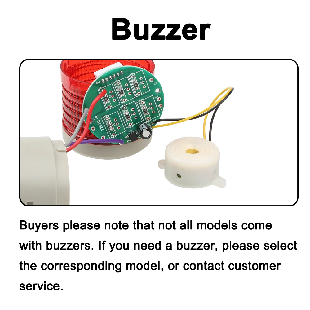 Description Picture 5 of item5 Layer industrial warning Stack light Amber Green Machine DC12/24V Steady/Flash LED AC220V Signal Alarm caution indicator Lamp