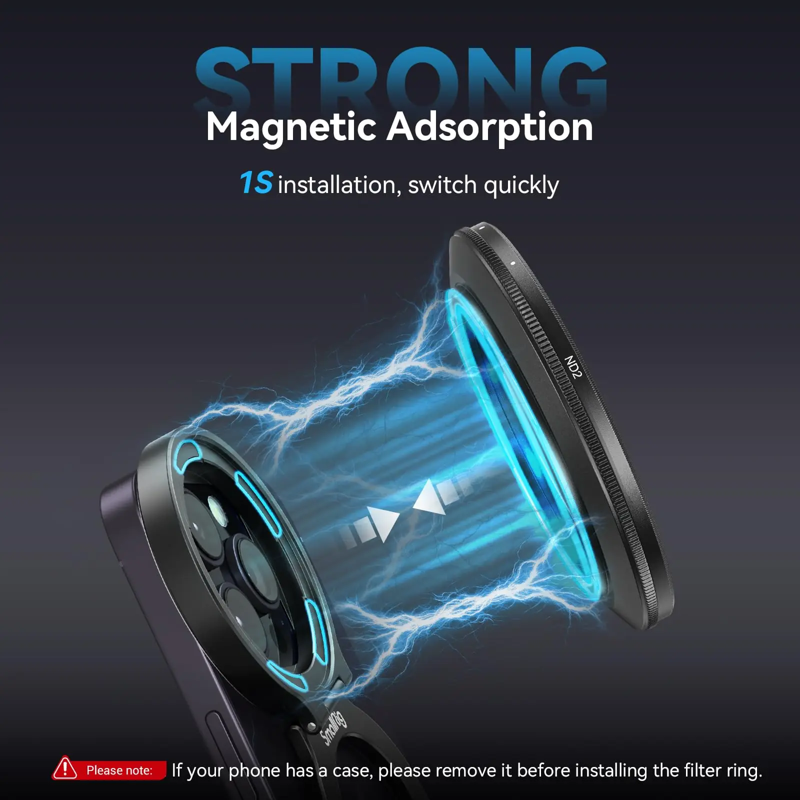 Anel Adaptador de Filtro Magnético Smallrig Suporte de Telefone para Iphone 14 Pro Max Dobrável Compacto e Portátil 52 mm em 4219 - Image 4