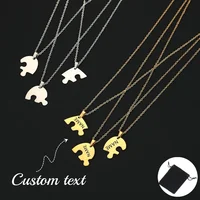 Collier Puzzle en forme de cœur avec nom personnalisé, en acier inoxydable, Puzzle d'amour personnalisé, collier d'amitié, bijoux de famille, cadeau 5