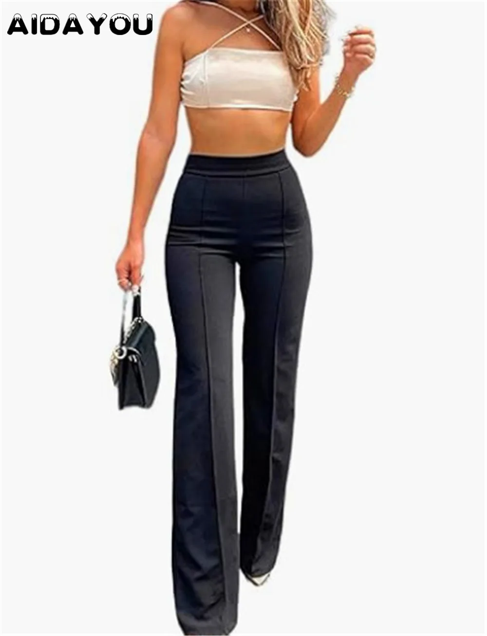 

Women Flare Pants for Work Casual Bell Bottom High Waist Pants Businese Wide Leg Dess Pants Bootcut Office Tall Girl Stretchy