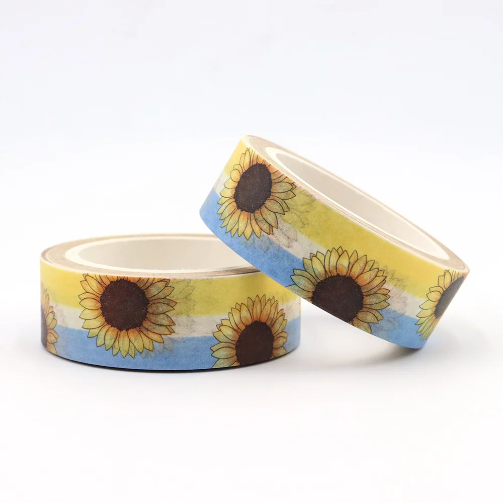 

NEW 1PC 15mm*10m Spring Sunflowers Floral Washi Stickers Decorative Stationery MaskingTape school supplies