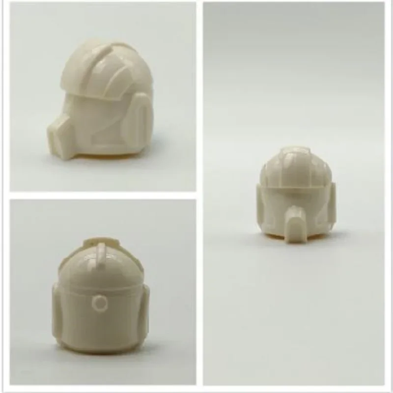 100 pcs pure white helmet head Building Block  Mini Action Figure Toys Solid Plain Helmet Accessories 2