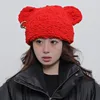 Korean Y2k Solid Color Pullover Balaclava Hat Winter Outdoor Hip Hop Masked Hat Warm Knitted Skull Beanie Cap for Men and Women 3