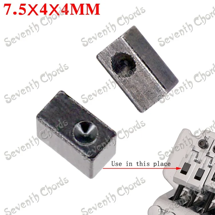 

6 Pcs Electric Guitar Tremolo Bridge Saddle Lock String Insert Block - Clamp Strings Metal Block 7.5 X 4 X 4MM