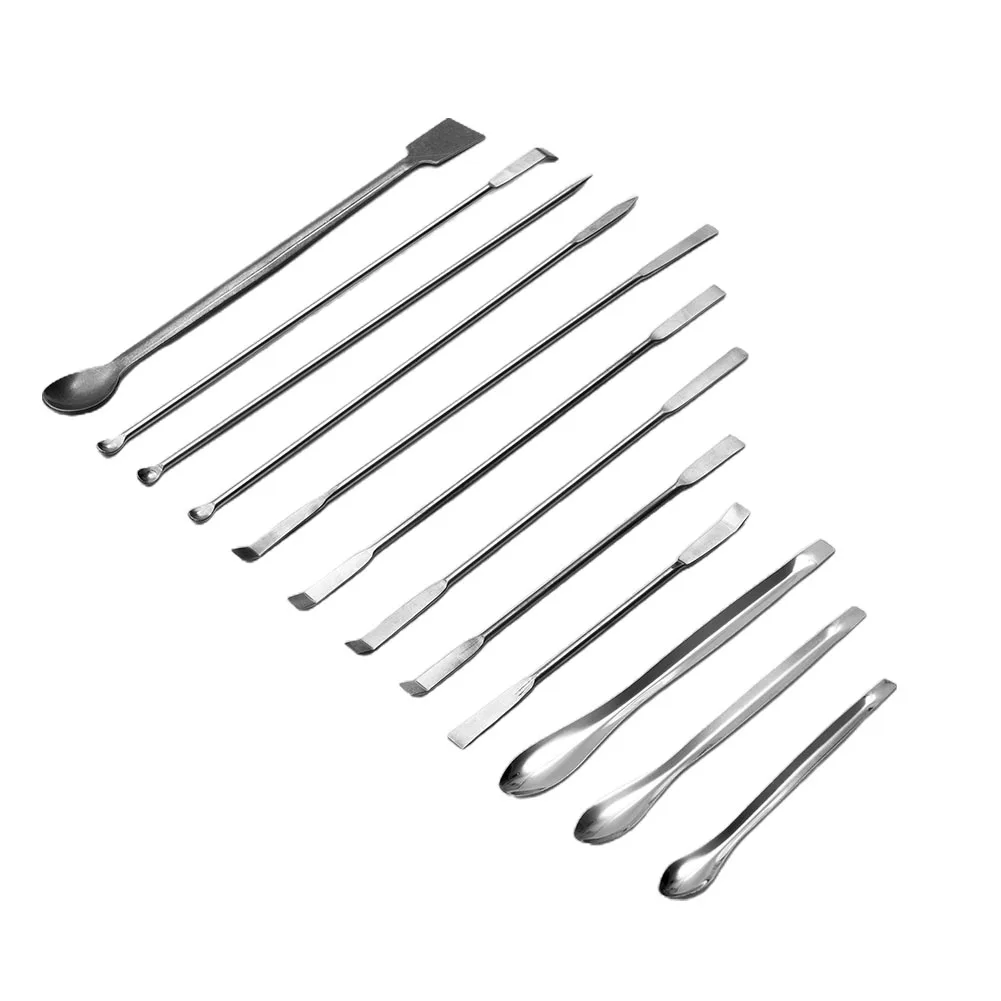 

12Pcs Stainless Steel Lab Spatula Micro Scoop Laboratory Sampling Spoon 4-7.6inch Mixing Spat Measuring Spatula Scoop