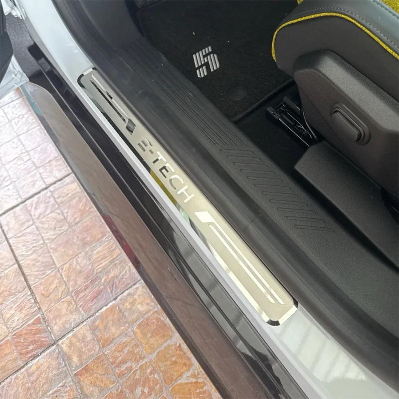 Für Renault 5 2024 2025 Auto Tür-Schwellen-verschleiss-Platte Pedal Abdeckung Außen Schwelle Schutz Auto Aufkleber Trim zubehör – Detail 1