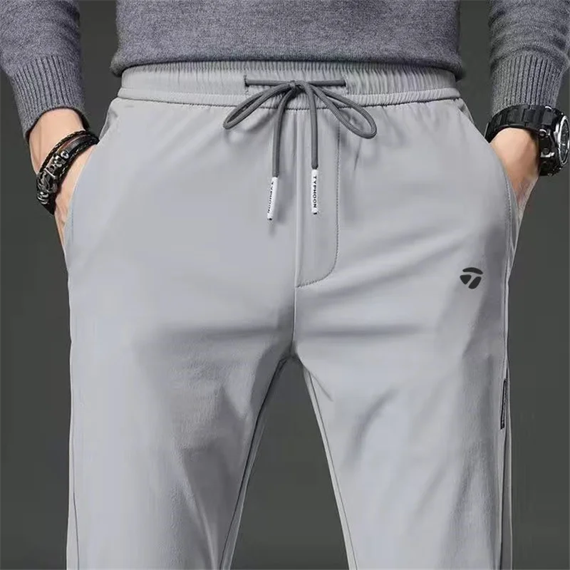 Golf Wear elastic waistband Thicken Warm Loose Trousers Elasticity Man's Casual Sports Trousers