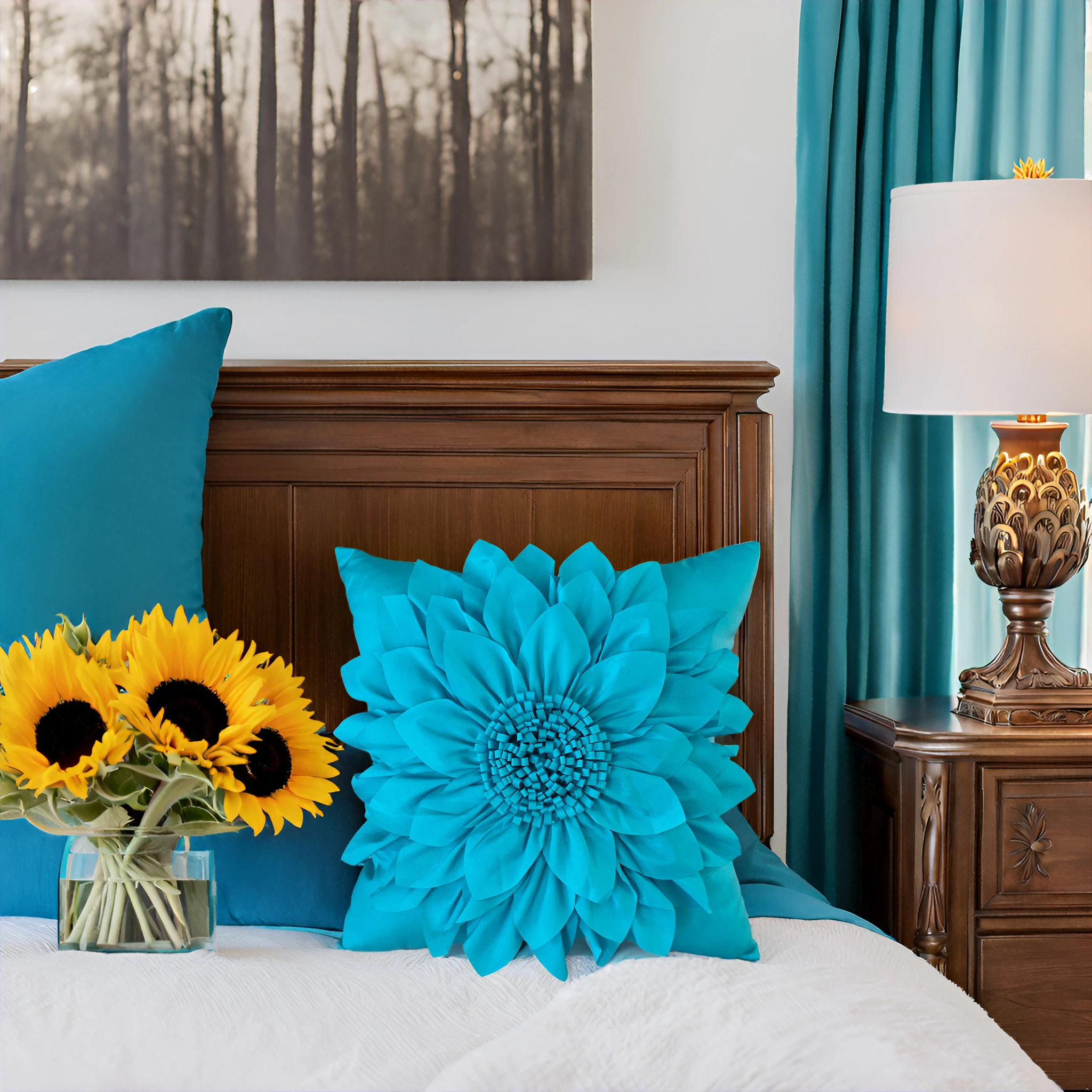 Decorative Cushion Covers For Sofa 3D Sunflower Pillow Cover Bed Couch Bohemia Pillow Case