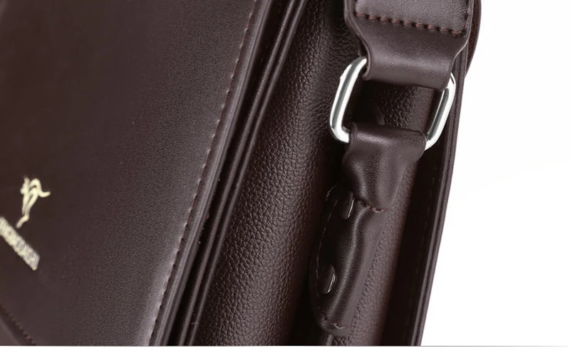 Men's Messenger Shoulder Briefcases PU Leather Executives Designer Business Office A4 Ipad Portfolio Side Crossbody Bag Male