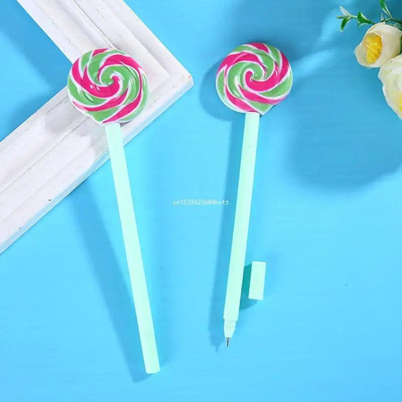 크리 에이 티브 롤리팝 모양의 크리 에이 티브 블랙 젤 펜에 대 한 20 Pcs 팩 Dropship에 대 한 다시 채울 수 있는 내구성 참신 편지지