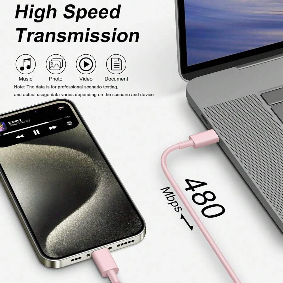 USB C to Type C 멀티 컬러 케이블 PD 고속 충전 데이터 케이블 (폰15, 화웨이, 삼성 Type C 데이터 라인 호환) 1개/2개/3개/5개