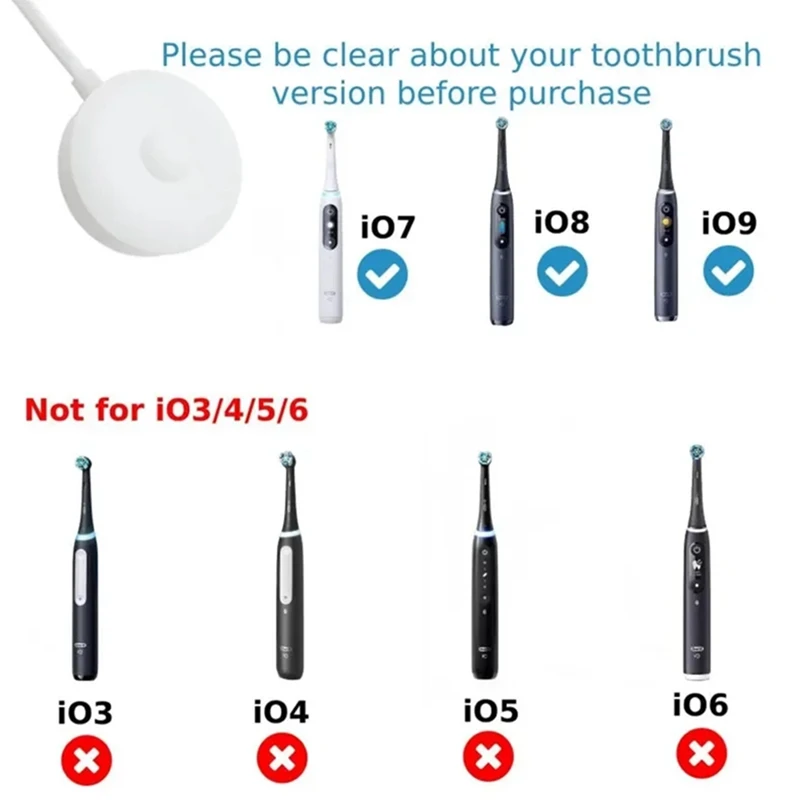 Charger Base Adapter For Oral B IO Series 9/8/7 Replacement 3768 Magnetic Electric Toothbrush Charger