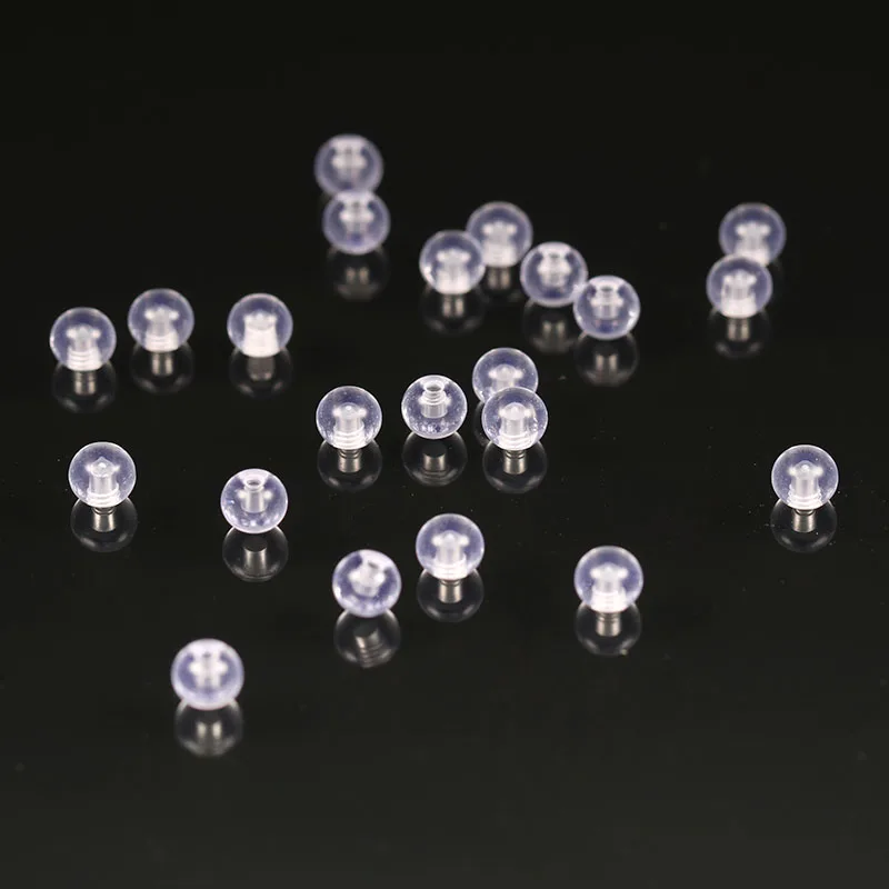 100PCS 도매 스크류 공 투명한 투명 아크릴 1.2x4mm 립 링 Labret 스터드 귀걸이 피어싱 쥬얼리에 대한 백업