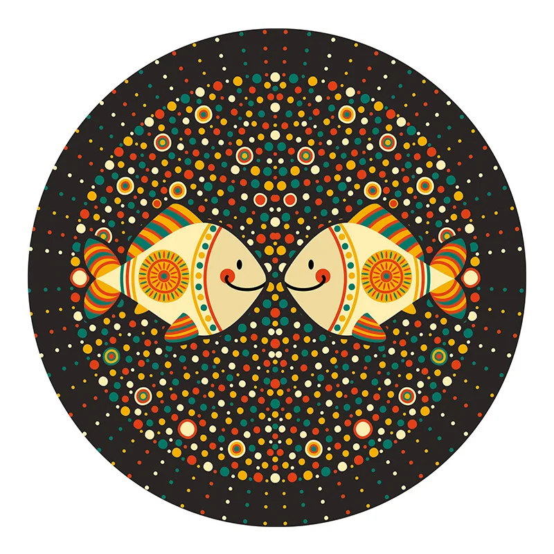 

Door mat absorbs water and enters the home, cartoon circular carpet, living room is covered with washable carpet rugs