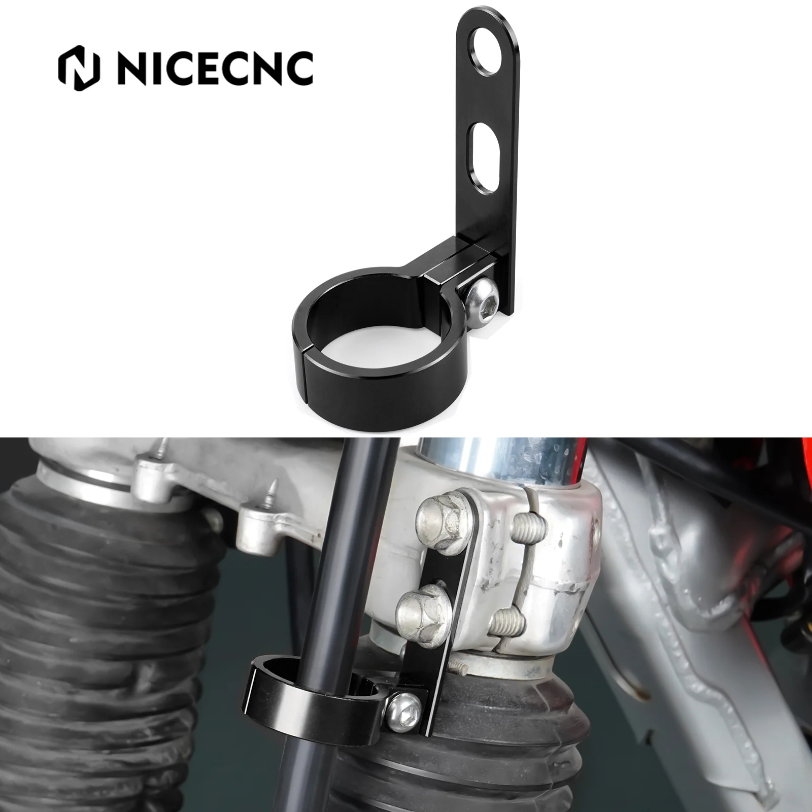 NICECNCMotorcycleFrontBrakeHoseLineBottomGuideWireClipHook