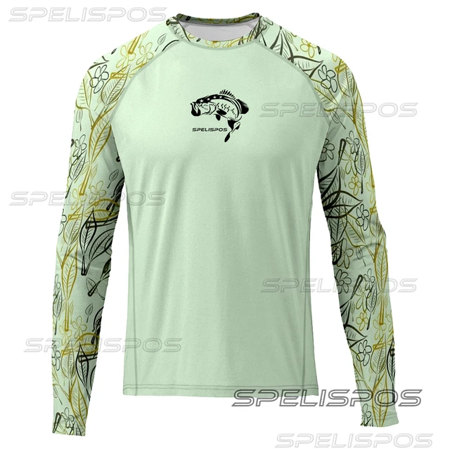 SPELISPOS Men Fishing Shirts Quick Drying Long Sleeved Tops Fish T-shirts  Outdoor Sports UPF 50+ Sunscreen Breathable Jerseys - AliExpress