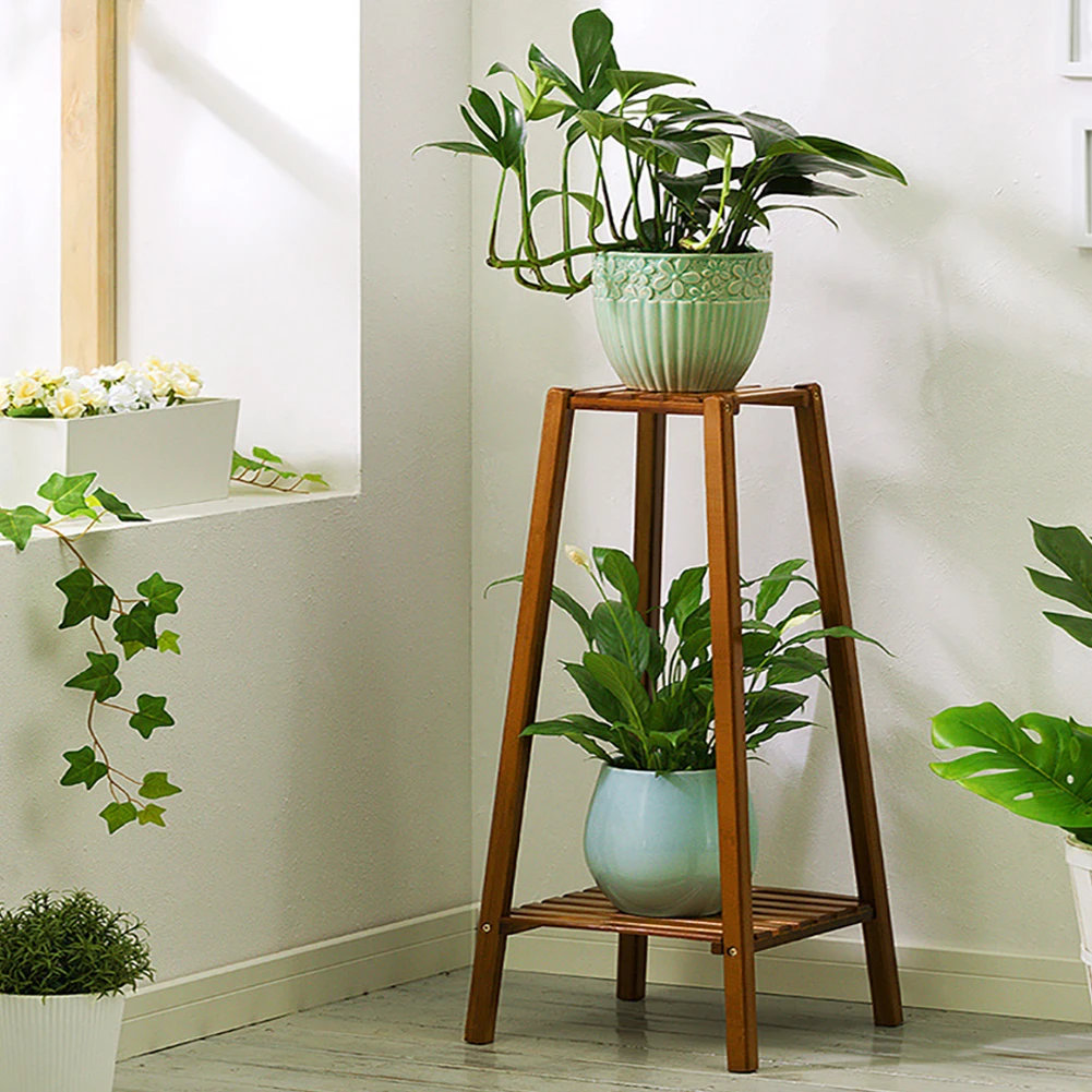 【Breeins】Vintage Tiered Indoor Plant Stand Solid Wood Display Shelf Plants Storage Decoration Home Office Outdoor