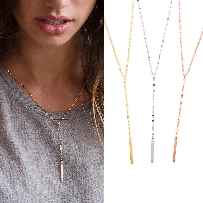 LORO シンプル V字型 シルバーネックレス