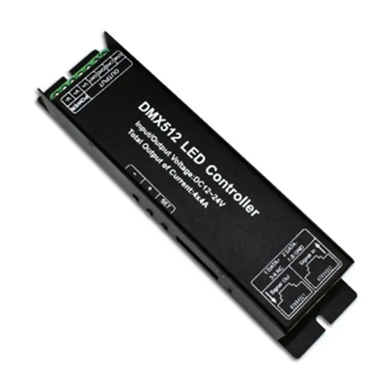 ABNR LED DMX512 4CH 디지털 디스플레이 디코더 디밍 드라이버 LED DMX512 디코더 (RGBW 스트립 라이트용) DC12-24V 4A/CH