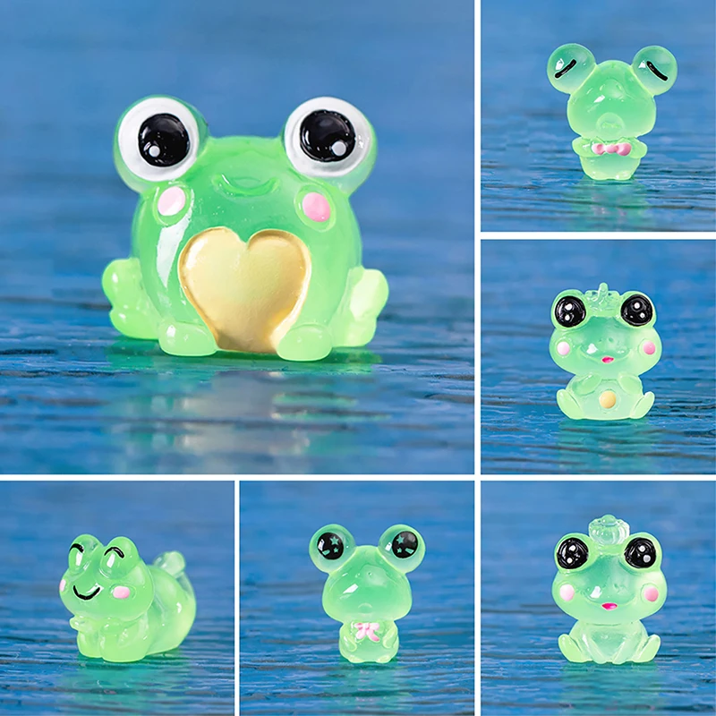 6PCS Luminous Mini Frogs Fairy Garden Decoration Miniature Frog Figurines  Glow At Night Home Decor Kawaii Accessories - AliExpress