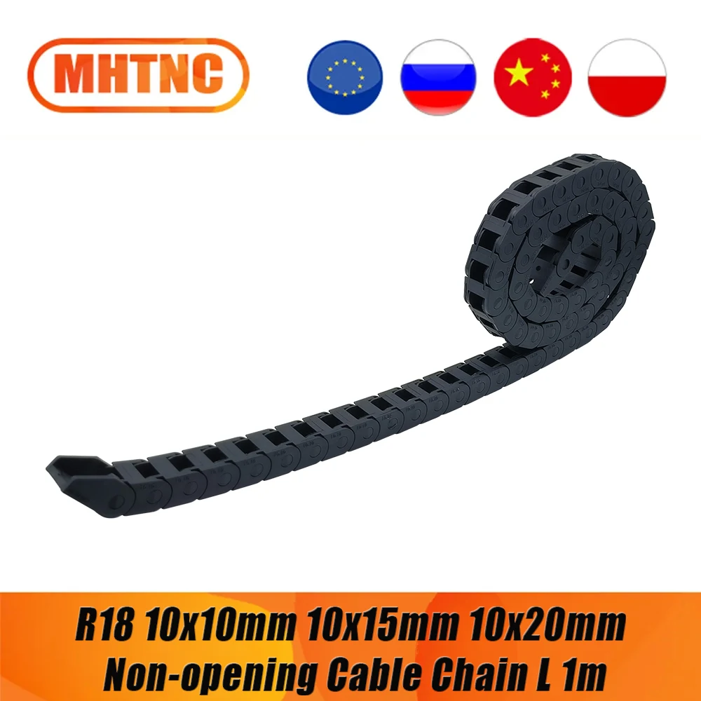 R18 10x10 10x15 10x20 Cable Chains Bridge Type Non-Opening Plastic Towline L 1m for CNC router plastic cable chain,cable carrier