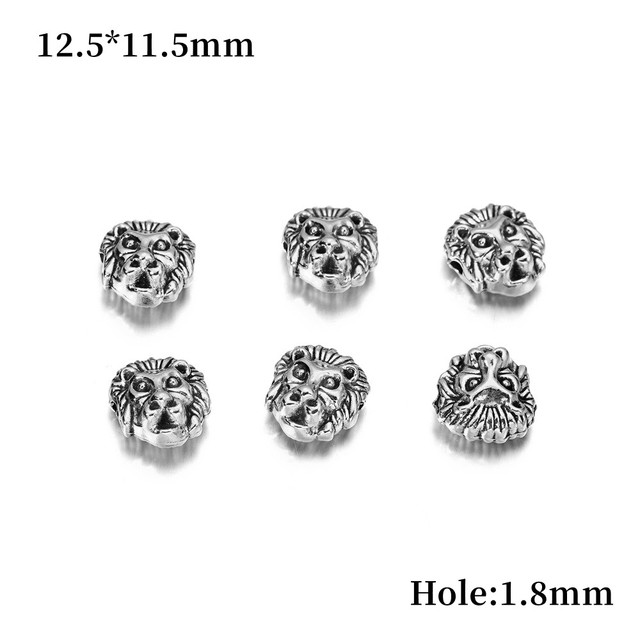 Gold Charm Beads Buddha Sparta leopard Lion Heads Spacer Beads Supplies For Jewelry Finding Making DIY Bracelet