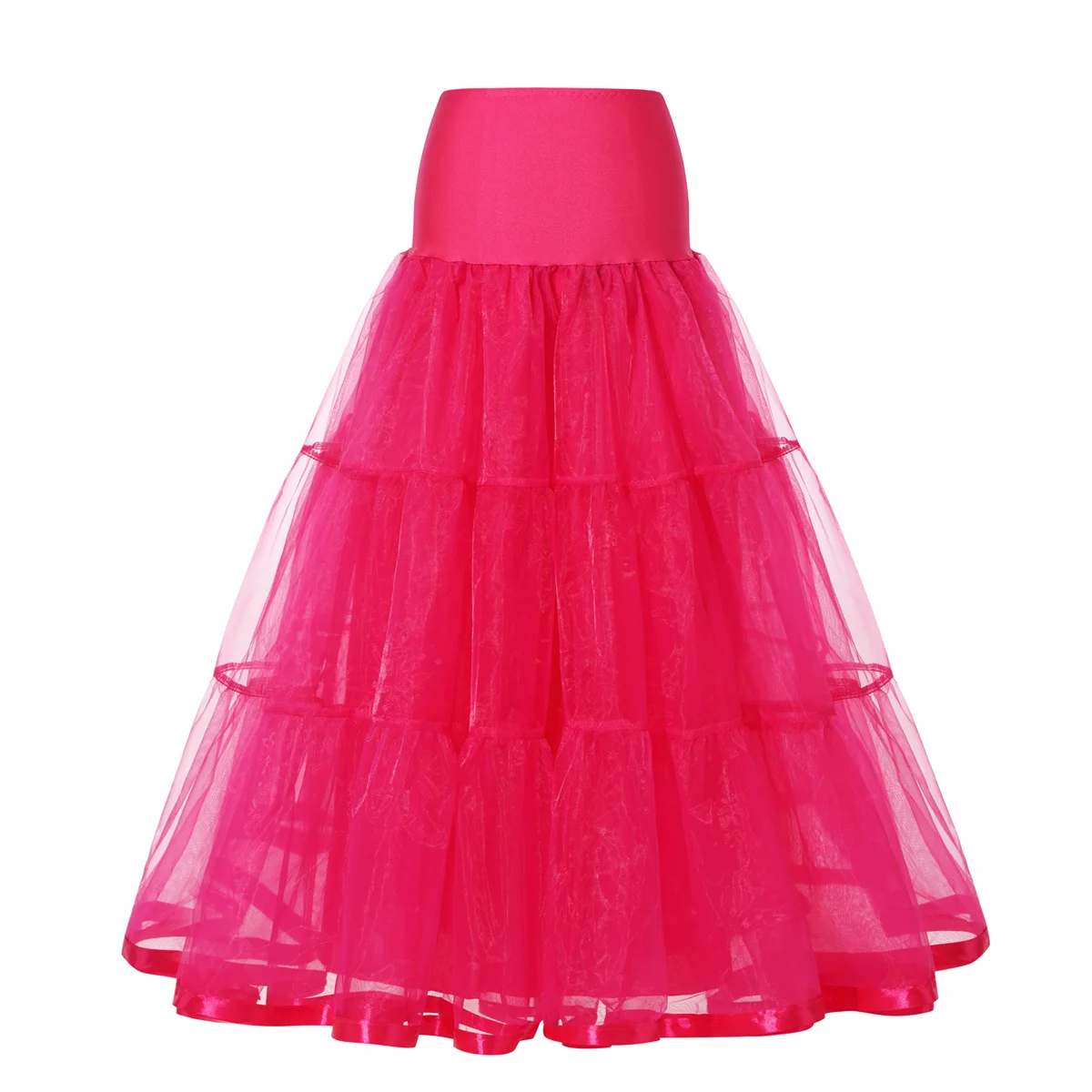 98 cm Long Petticoat Ruffled Crinoline Vintage Wedding Bridal for Dresses Underskirt Rockabilly Tutu 50s Swing with Ribbon Trim wedding underskirt vintage underskirt wedding petticoat petticoat underskirt petticoat skirt tulle tutu skirt