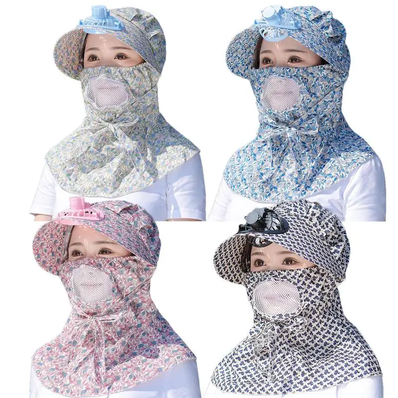 

Шляпа женская уличная с вентилятором и защитой от УФ-лучей