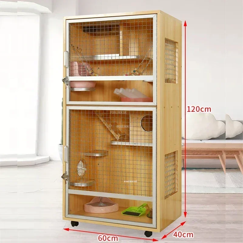 Solid Wood Cat Cages Luxury Multi-storey Cat Villa Large House Creative Pet Shop Breeding Cage Modern Household Pet Supplies
