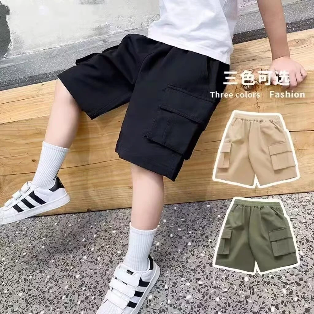 

2024 New Boys Summer Cargo Pants Comfortable Breathable Loose Sports Teen Shorts Spring Summer Children Casual Short Pants