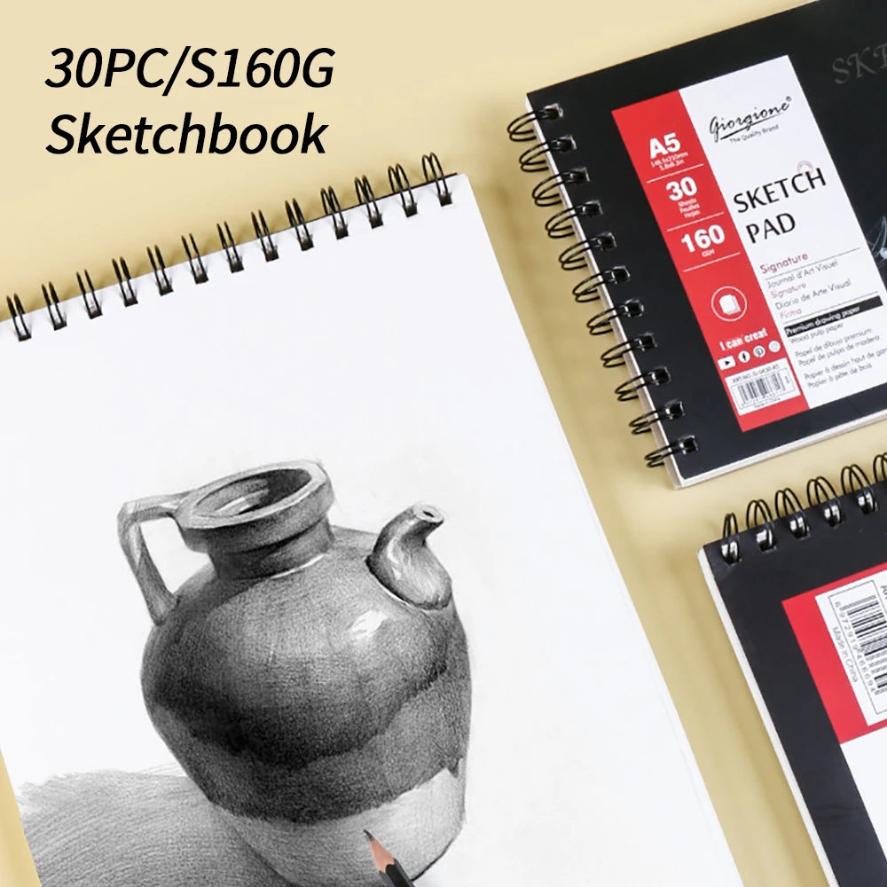 1PCS 30 Sheet A3/A4/A5 Watercolor Sketchbook Paper for Drawing Painting Color Pencil Book School Artist Supplies High Quality 3