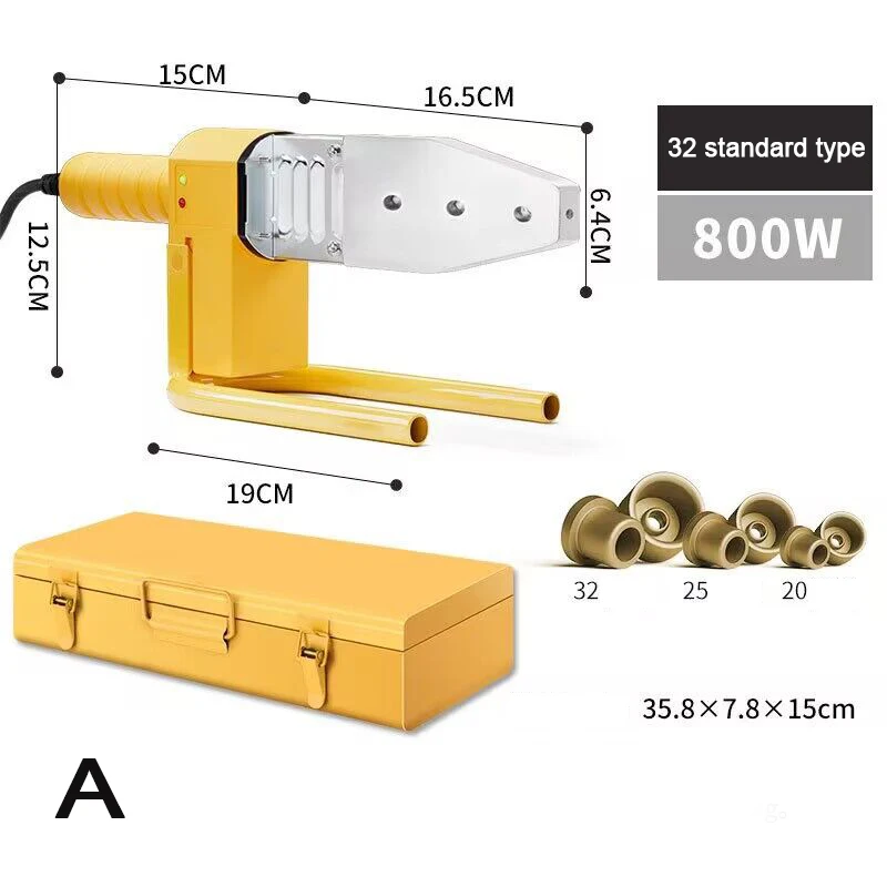 Saldatrice Per Tubi PPR 220V 63 – Kit Elettronico A Temperatura Costante Con Teste 20-32 Mm, UE