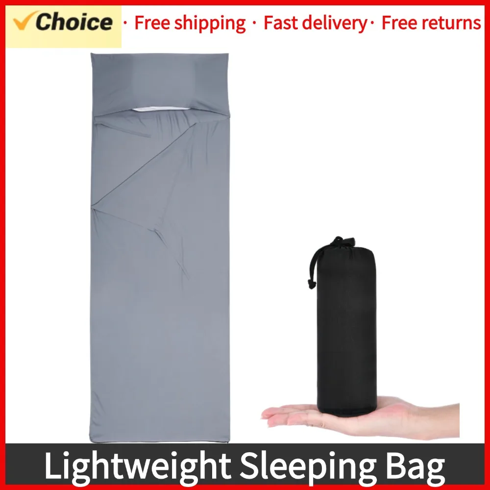 Lightweight Sleeping Bag Liner Portable and Comfortable Grey Liner for Your Sleeping Bag Perfect for Camping and Travel Supplies sleeping bag
