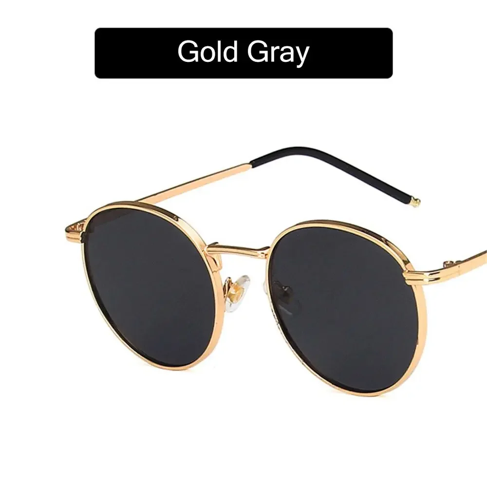 Unisex Round Metal Frame Sunglasses with UV400 Protection