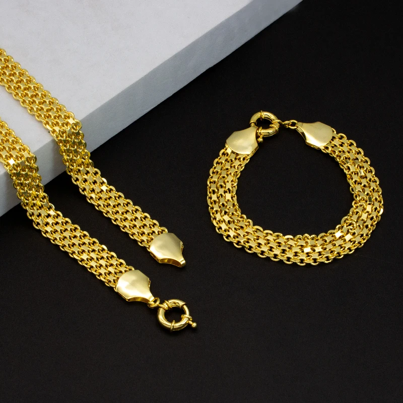 Bracciale da donna in acciaio inox placcato oro 18 K a forma