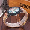 Luxury Wood Grain Turntable Women Quartz Wristwatches Vintage Pattern Leather Strap Watch Korean Student Gift Watch Dropshipping 3