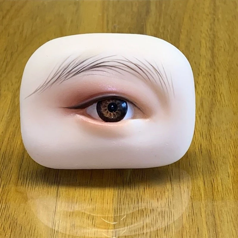 재사용 가능한 5D 연습 메이크업 실리콘 얼굴 눈 메이크업 연습 보드 패드, 실리콘 생체 공학 피부 메이크업 얼굴 눈썹