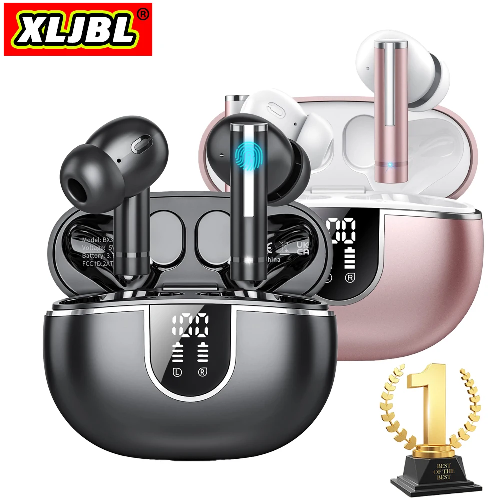 

XLJBL Wireless Earbuds Bluetooth 5.3 Headphones LED Display HiFi Sound Ear Buds Waterproof Running Earphones for Xiaomi Airpods