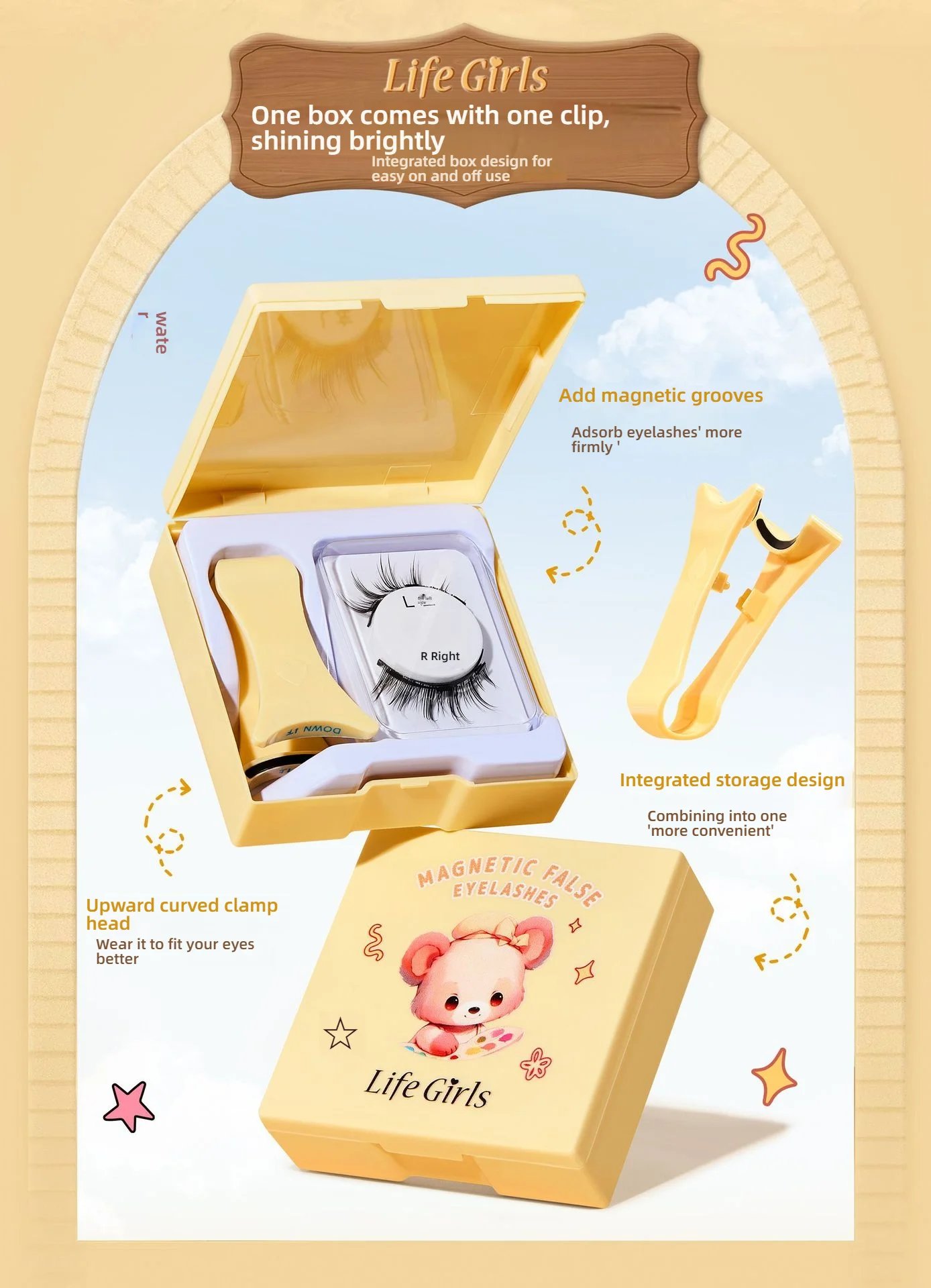 Description Picture 2 of itemMagnetic Eyelashes Wispy Whispy - Lightweight Cloud-Like Comfort, Reusable False Eyelashes Set with Natural Korean Style & Drama