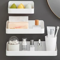 WORTHBUY Wall Mounted Mirror Cabinet Storage Box No Drilling Bathroom Shelf Multifunctional Plastic Cosmetic Organizer Box 1